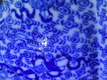 Two Chinese blue and white figures of Buddha, 19/20th C.