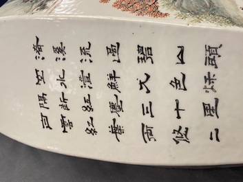 A Chinese hexagonal qianjiang cai 'immortals' vase, 19/20th C.