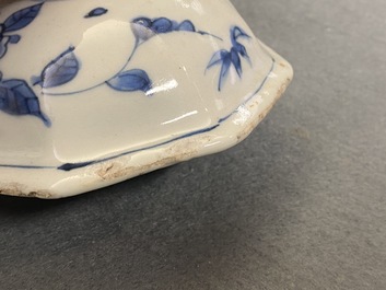 Two Chinese blue and white vases with floral design, Transitional period