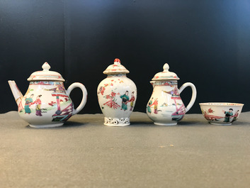A Chinese famille rose 18-piece tea service, Yongzheng
