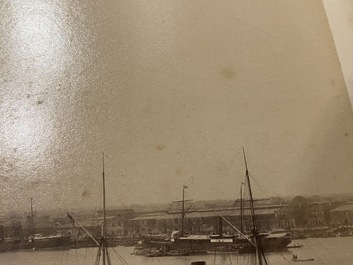 A Chinese album with nine silver gelatin albumen photos of a.o. the Shanghai Bund, dated 1899