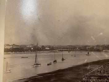 A Chinese album with nine silver gelatin albumen photos of a.o. the Shanghai Bund, dated 1899