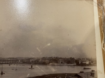 A Chinese album with nine silver gelatin albumen photos of a.o. the Shanghai Bund, dated 1899