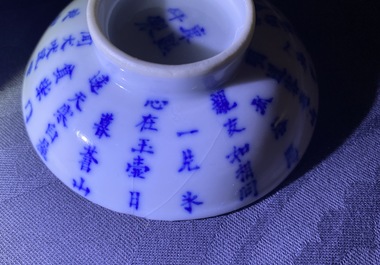 Een gevarieerde collectie Chinees 'Bleu de Hue' porselein voor de Vietnamese markt, 19e eeuw