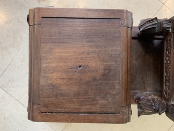 A Chinese finely carved wooden display stand, 19th C.