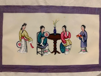 Chinese school, ink and colour on rice paper, Canton, 19th C.: a collection of 39 drawings in six albums