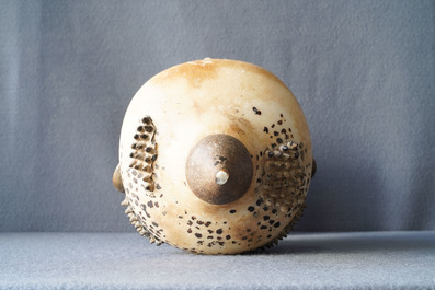 A gilt-lacquered alabaster head of Buddha, Burma, 19th C.