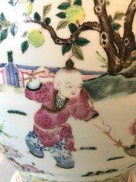 A large Chinese famille rose vase, 19th C.