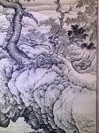 Chinese school, signed Wu Hufan (1894-1968), ink on paper: 'Mountain landscape'