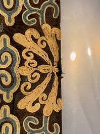 A Chinese embroidered silk rank badge with a crane for first-rank civil official, Qianlong/Jiaqing