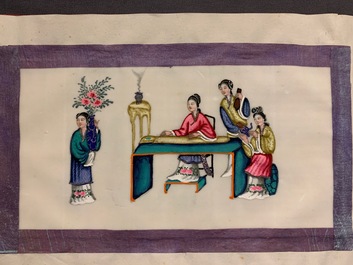 Chinese school, ink and colour on rice paper, Canton, 19th C.: a collection of 39 drawings in six albums