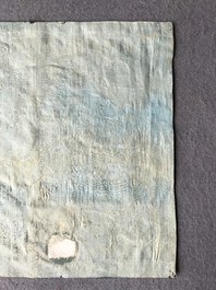 A Chinese embroidered silk rank badge with a crane for first-rank civil official, Qianlong/Jiaqing