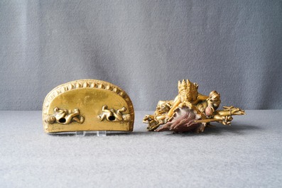 A Sino-Tibetan gilt bronze group of Mahakala and his consort Yab-Yum, 19th C.