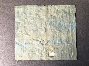 A Chinese embroidered silk rank badge with a crane for first-rank civil official, Qianlong/Jiaqing