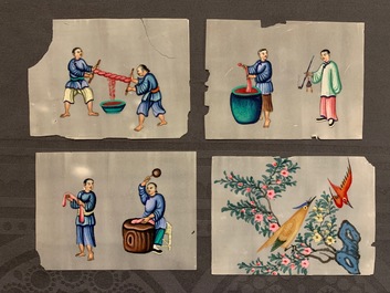 Chinese school, ink and colour on rice paper, Canton, 19th C.: a collection of 39 drawings in six albums