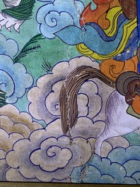 Un thangka &agrave; d&eacute;cor de Mahakala, Tibet, 19&egrave;me