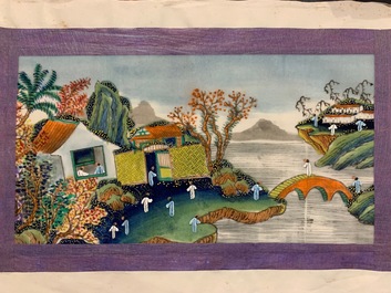 Chinese school, ink and colour on rice paper, Canton, 19th C.: a collection of 39 drawings in six albums