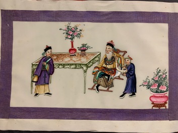 Chinese school, ink and colour on rice paper, Canton, 19th C.: a collection of 39 drawings in six albums