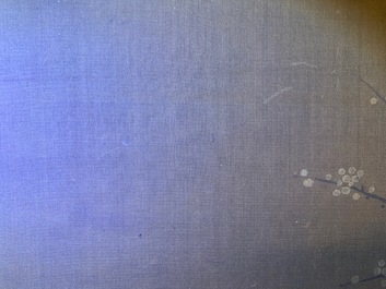 Chinese school, naar Su Hanchen (1094-1172), inkt en kleur op zijde: dame met kinderen bij een vissenkom