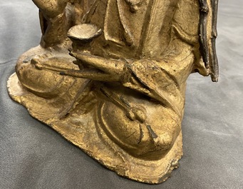 A Sino-Tibetan gilt bronze figure of Buddha, Ming