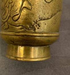 Three small Chinese bronze vases, Song and Qing