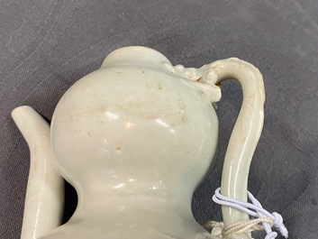 A Chinese qingbai ewer and cover, Yuan