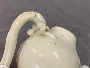 A Chinese qingbai ewer and cover, Yuan