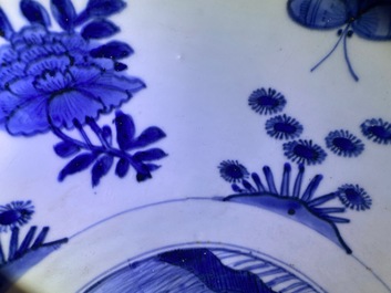 Een grote Chinese blauw-witte kom met eenden, Wanli