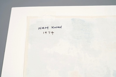 Nam Kwan (Korea, 1911-1990): Composition, watercolour on paper, dated 1974