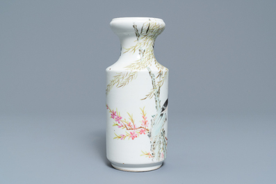 A Chinese qianjiang cai vase, signed Zhang Ying, 19/20th C.