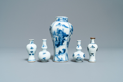 Fifteen various small Chinese vases, Kangxi