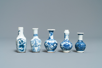 Fifteen various small Chinese vases, Kangxi