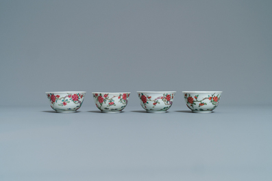 A Chinese famille rose 27-piece tea service with landscape design, Yongzheng/Qianlong