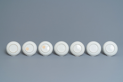 Twelve Chinese famille rose cups and saucers, Yongzheng/Qianlong