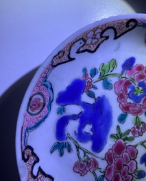 Twelve Chinese famille rose cups and saucers, Yongzheng/Qianlong