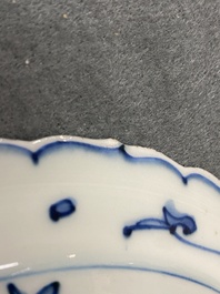 A Chinese blue and white kraak porcelain plate with deer, Wanli