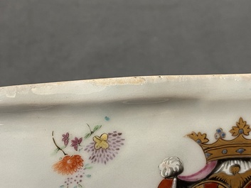 Une terrine couverte armori&eacute;e 'De Calenberg - De Pascale' en porcelaine de Chine famille rose pour le march&eacute; belge, Qianlong, ca. 1755