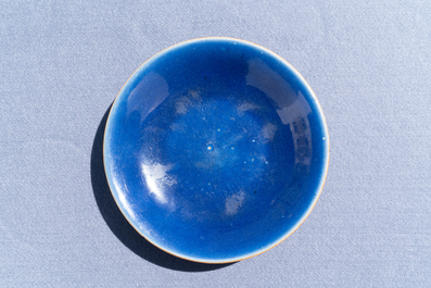 Five Chinese monochrome blue wares, 19/20th C.