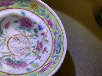 Three Chinese famille rose bowls for the Straits or Peranakan market, 19th C.