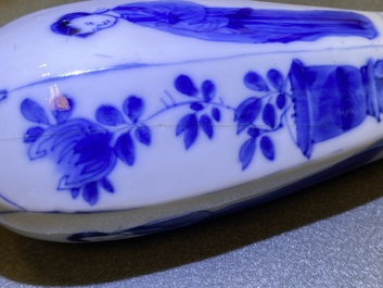 Three Chinese blue and white vases and a dish, Transitional period and Kangxi