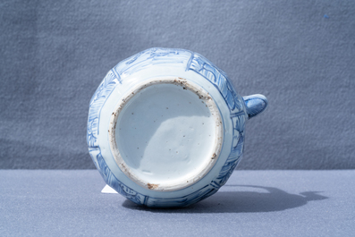 A Chinese blue and white wine ewer and cover, Wanli