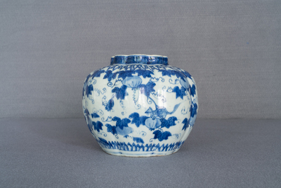 A Chinese blue and white 'squirrel and grapevine' vase, Wanli/Jiajing