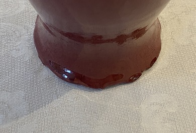 Three Chinese langyao and red flamb&eacute;-glazed vases, 19/20th C.