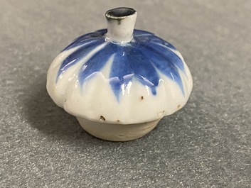 Cinq th&eacute;i&egrave;res en porcelaine de Chine en bleu et blanc, Kangxi