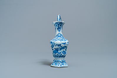 A Chinese blue and white ewer after a European silver example, Kangxi