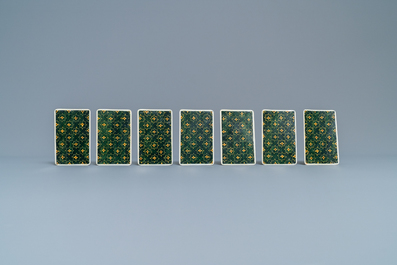 A complete playing cards set with erotic miniatures on ivory, India, early 20th C.