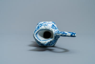 A Chinese blue and white ewer after a European silver example, Kangxi