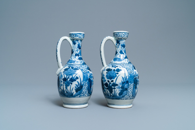 A pair of Japanese blue and white Arita jugs, Edo, 17/18th C.