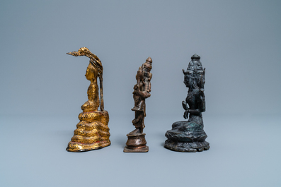A collection of bronze figures and fragments, India, Thailand and Tibet, 19th C. and earlier