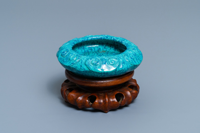 A Chinese robin's egg-glazed brush washer, seal mark, 19th C.